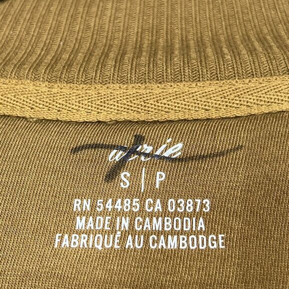 Aerie Jacket Womens Small Burnt Yellow Sherpa Teddy Quarter Zip Pullover Jacket - Picture 8 of 11